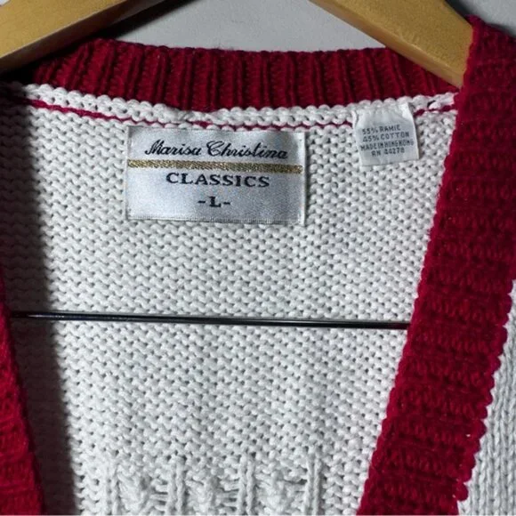 Vintage Marisa Christina Vneck Knit Button Front Vest Size Large - Picture 7 of 9
